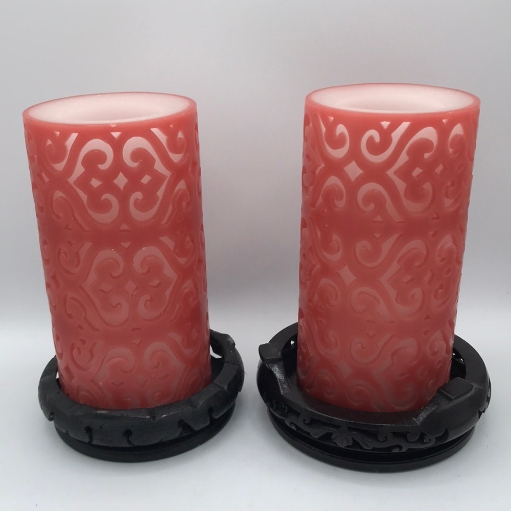Pair of elegant flameless candles that glow from within
